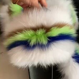 Colorful Faux Fur Scarf
